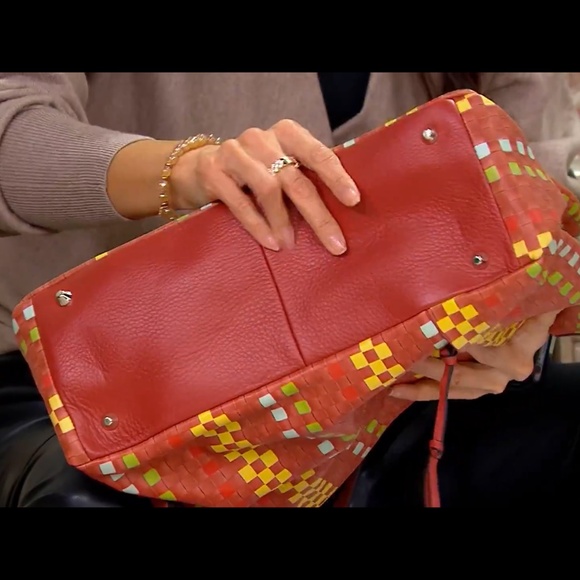 New Vince Camuto Convertible Leather Double Strap Tania Tote Moroccan Clay Multi - Picture 7 of 11